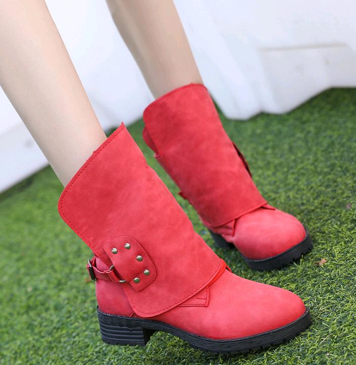 2024 долларов зимой голова высоко с толстым с внешней торговлей отбортовка пряжка ремня два носить короткие сапоги сапоги больших ярдов yujk