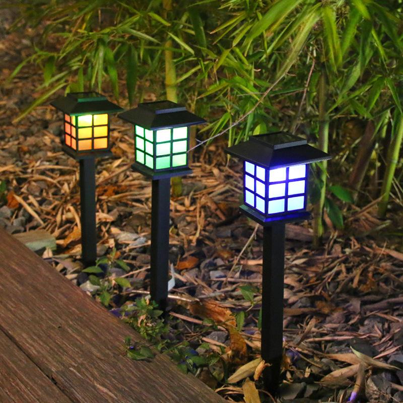 2pack Solar Lawn Lights Outdoor Waterproof Courtyard Landscape Lights Garden Villa Courtyard Decorative Floor Mounted Warm Lights