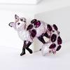 Vivid Fox Shape Brooch Shiny Rhinestones Pin Women Lovely Enamel Animal Party Casual Badge Clothes Accessories