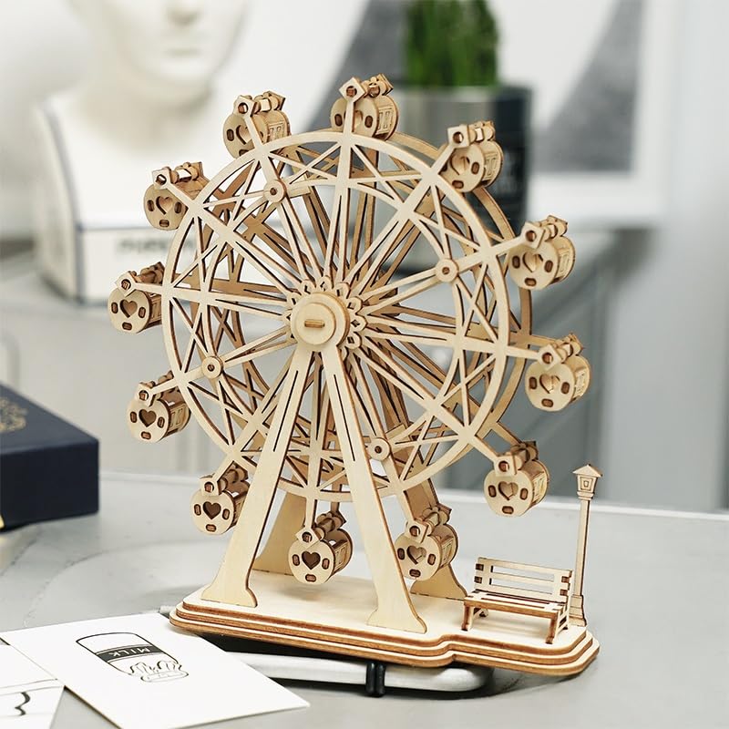Tsukurun 3D Wood Puzzle Ornament Series Includes Japanese Instructions desu® (Ferris Wheel) -
