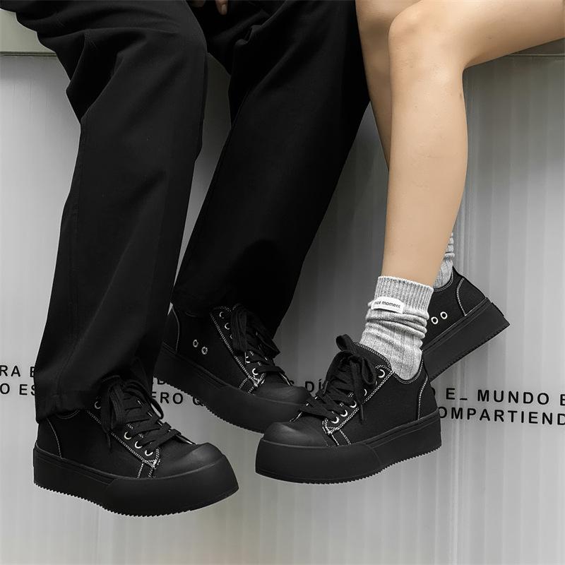 Мужские и женские парусиновые туфли в студенческом стиле, модные туфли для серфинга, британские повседневные туфли с большой головой, туфли-дерби на платформе с увеличенным голенищем 14464-J