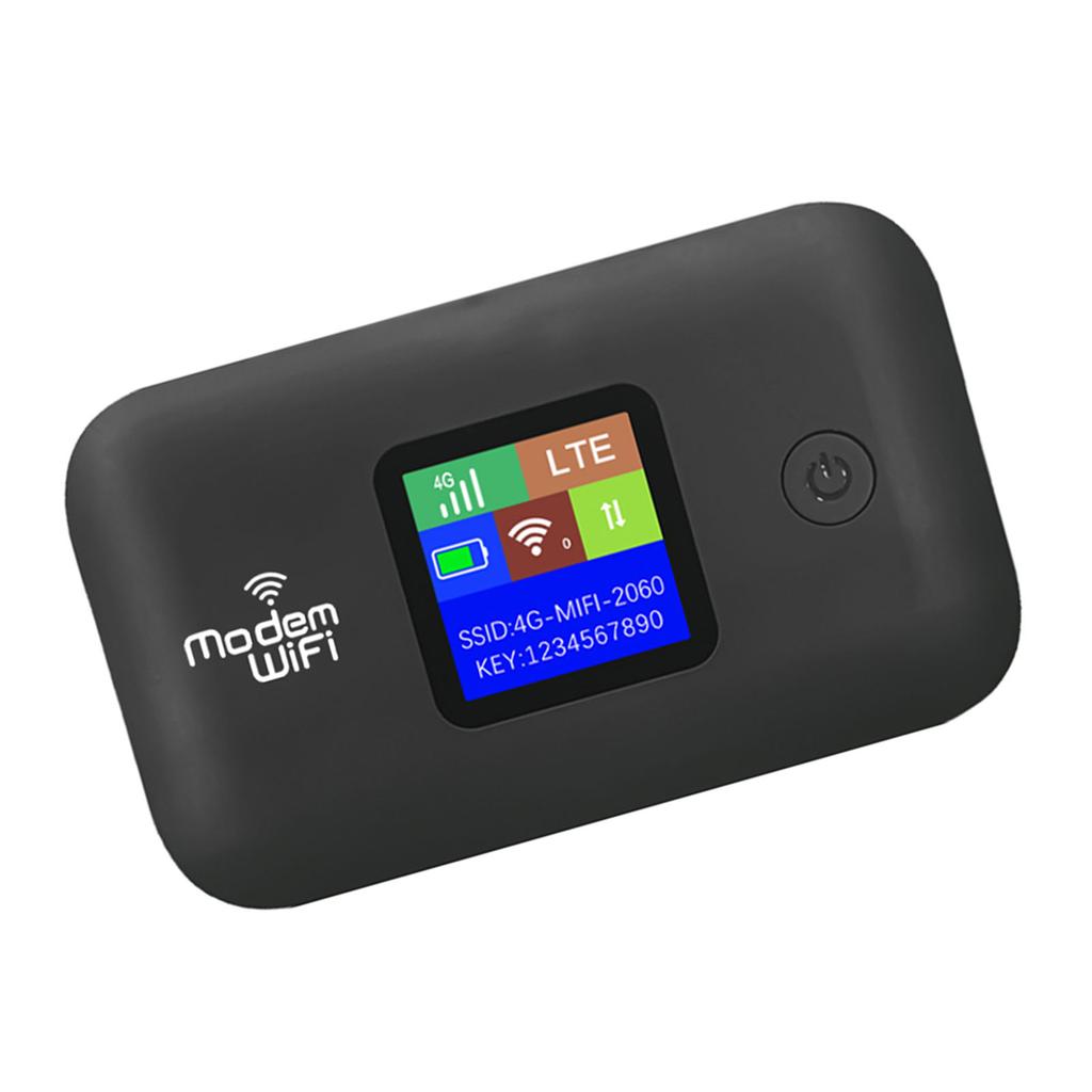 4G WiFi Mobile Hotspot Support 10 Connected Users 300Mbps Portable Wireless Router with SIM Card Slot Color Screen