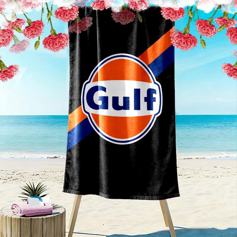 Gulf Brand Logo Design beach towel beach soft swim seaside Absorbent bath towel Comfort printing Fashion Travel and vacation towels