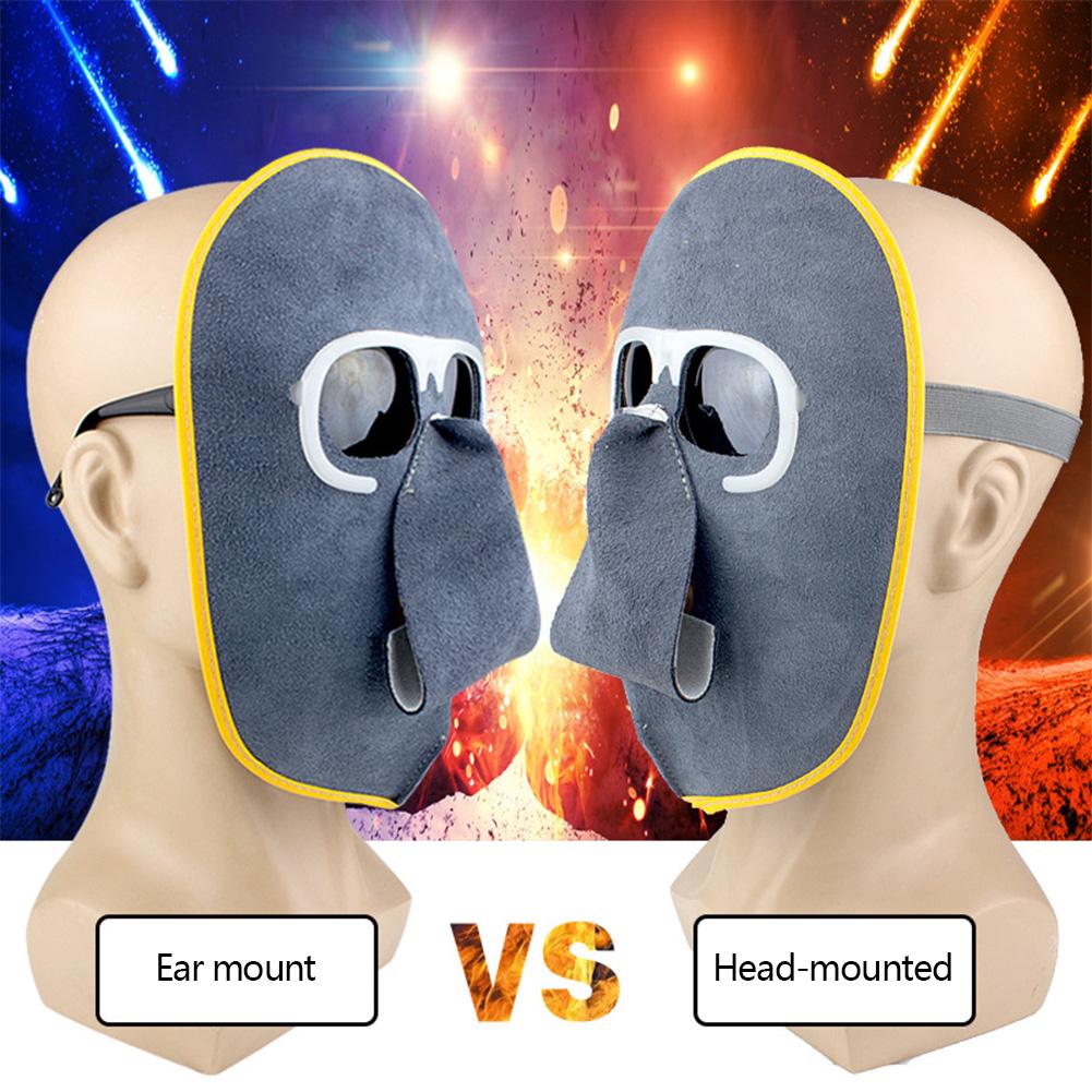 Очки из коровьей кожи Очки для защиты труда Сварочные очки Защитная маска для лица-призрака Головной убор Маски для сварки из коровьей кожи