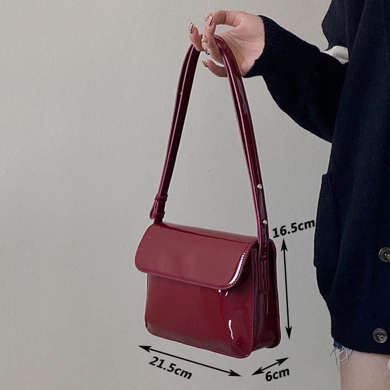 Luxury Patent Leather Women's Bag Fashion Underarm Bag Designer Small Square Crossbody Bag Casual Ladies Handbag Purse KTY