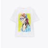 Women Summer Girl Print Cotton Oversized T Shirt Short Sleeve Long Tee Shirt Wear Top