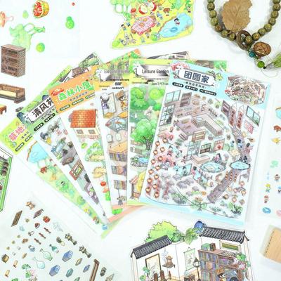 3D Стерео DIY Коллаж Пейзажные Наклейки - Матовый ПЭТ Вырубные для Журналинга и Миниатюрных Сцен
