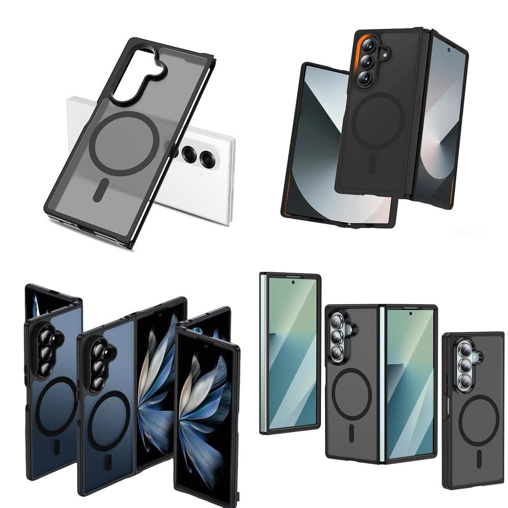 Translucent Shock Absorbing Magnetic Drop Proof Bumper Protective Phone Case for Samsung Galaxy Z Fold7 5G Ultra Thin Cover
