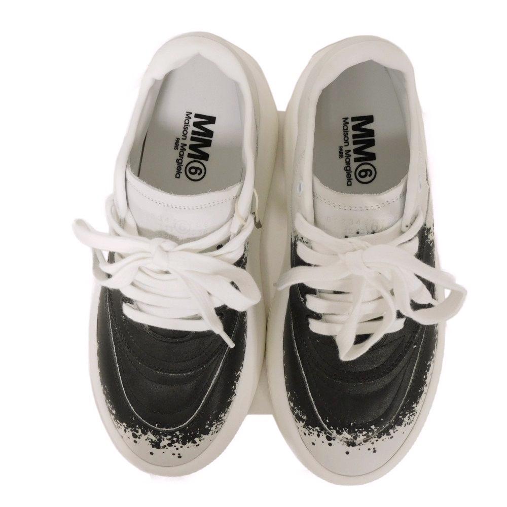 Used 65992 Low-cut Half Paint S59WS0150 7896 37 Platform Shoes White Black 9.4" Unused MM6 Light Gray Women's from