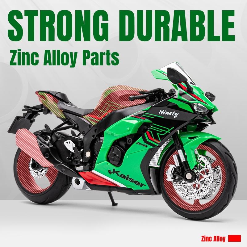 1/12 KAWASAKI Ninja ZX-10R игрушечный мотоцикл литой металлической модели супер гоночный звук и свет коллекция подарок для мальчиков детей