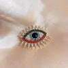 European & American Eye Rhinestone Brooch with Drip Oil Finish - Stylish Fashion Accessory