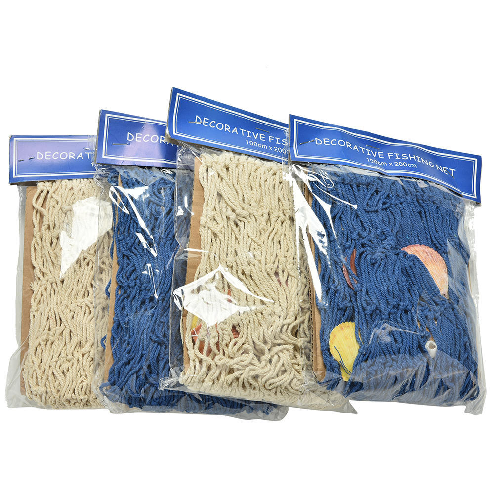 Рыбная сетка Украшение Морская декоративная рыбная сеть Морские ракушки Приморская стена