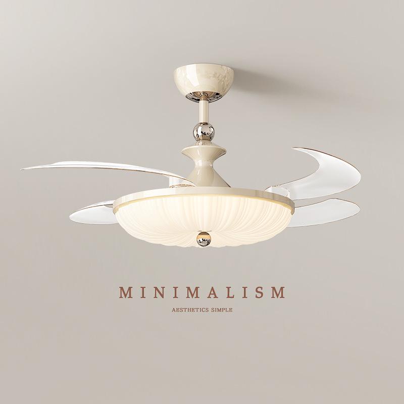 Modern Minimalist Silent Ceiling Fan with Light - High Airflow for Living Room, Dining Room, and Bedroom