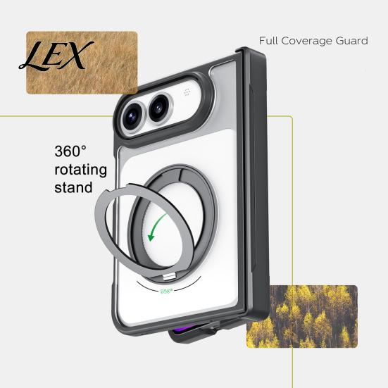 Scratch Resistant Mobile Cover Magnetic Foldable Case for iPhoneDuo, Full Hinge Protection, Rotating Lightweight Pocket-friendly Kickstand,