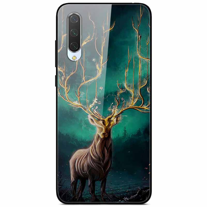 For Xiaomi Mi A3 Cases 9SE 9Lite Fashion Tempered Glass Hard Back Covers for Xiaomi Mi 9 SE Phone Cases Bumper Fundas Coque MiA3