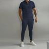 Мужские летние костюмы: Новый молодежный спортивный комплект из рубашки поло и повседневных брюк