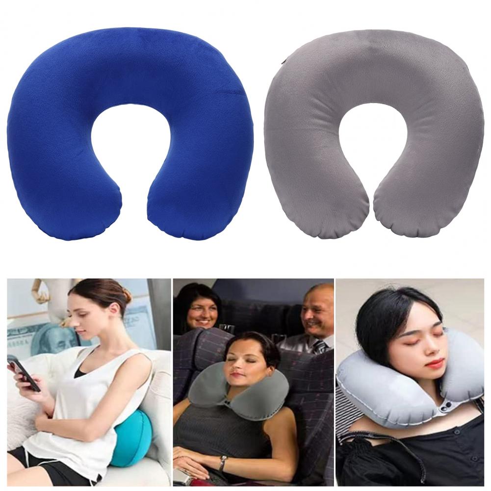 U-shaped Neck Pillow Inflatable Memory Foam Fatigue Relief Travel Pillow Flight Headrest Sleep U-shaped Cushion for Plane