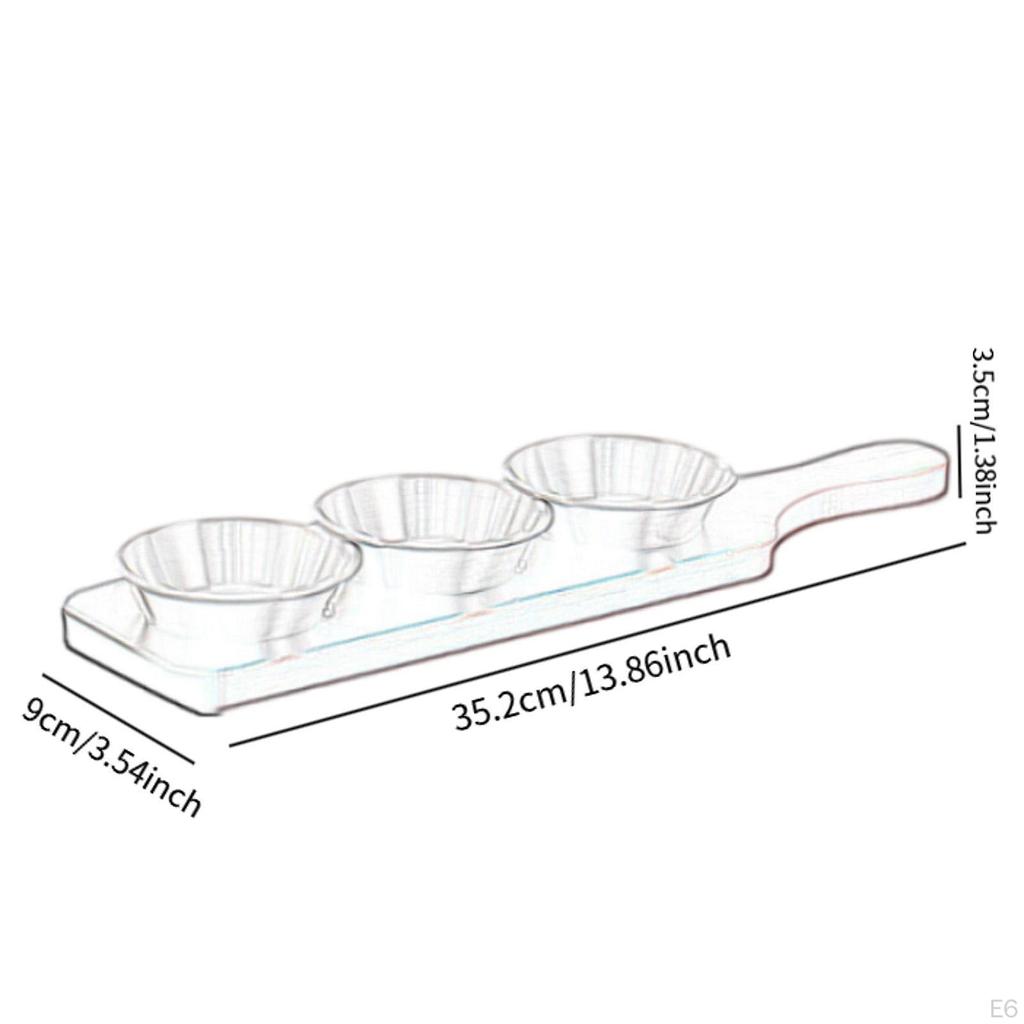 Набор тарелок для соуса, разделенная миска для приправ с деревянной подставкой, органайзер для украшения подноса, сервировка