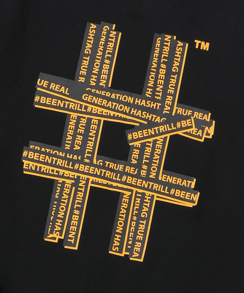 Свитшот BEENTRILL с золотой тейпированной хэштег-надписью (черный)