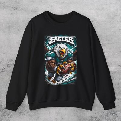 PHILLY Art STYLE Eagles Football CREWNECK SWEATER SWEATSHIRT
