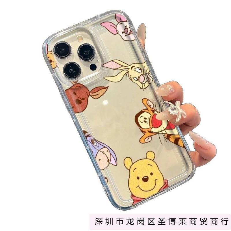 Чехол для мобильного телефона Winnie Tigger iPhone16promax Apple 15 прозрачный 14 Европа и Америка 13 Pro подушка безопасности 12/11