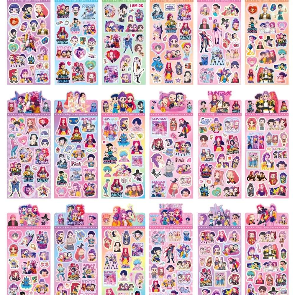 KPOP Охотники на демонов Гука Дьявольская мужская группа Аниме Лазерная вырезка Наклейка для офисной канцелярии и школьных принадлежностей Декор