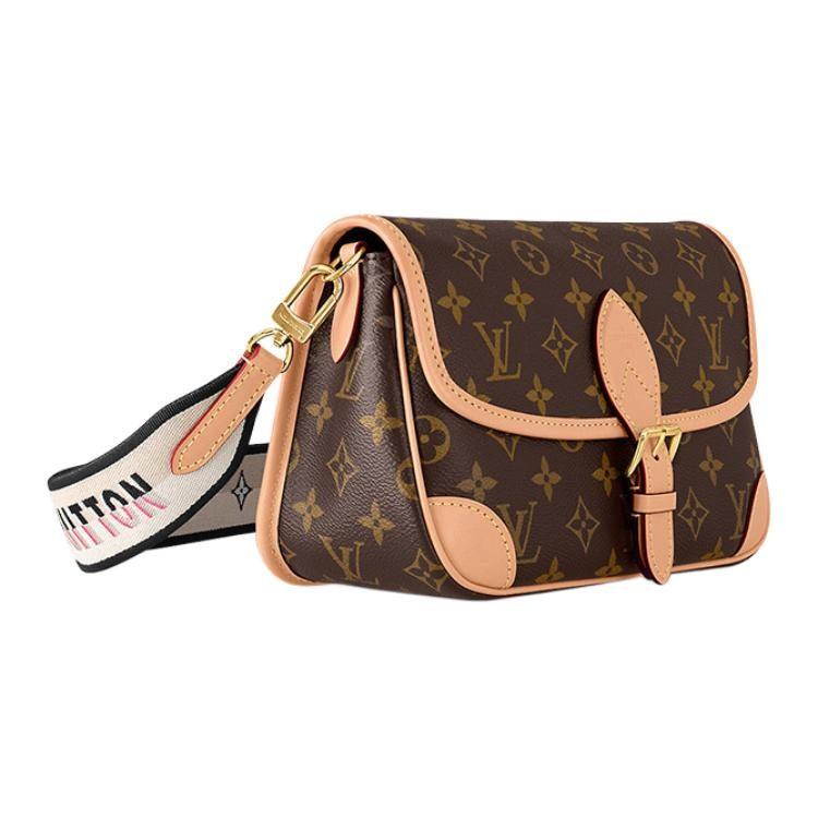 LOUIS VUITTON Diane Coated Canvas Shoulder Bag, Baguette Bag, Portable Crossbody Bag, Shoulder Bag Small Women's Brown M45985