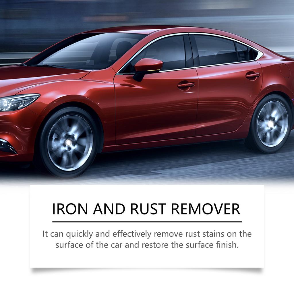 Car Rust Cleaner Spray – Gentle Rust Stain Remover for Body, Wheels & Metal less