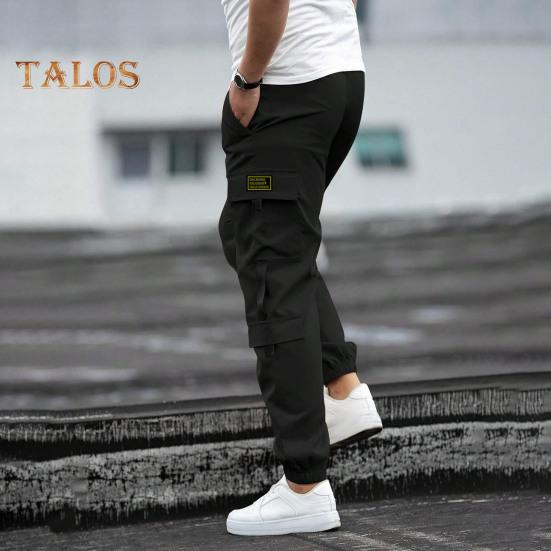 Мужские брюки-карго с несколькими карманами, в уличном стиле, с резинкой на щиколотке, в стиле ретро, с эластичной резинкой на талии для повседневной носки на открытом воздухе и на работе