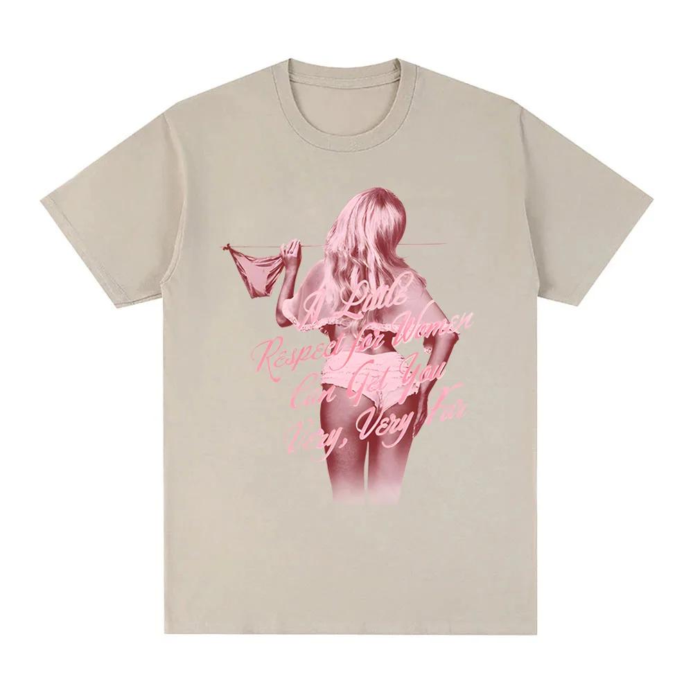 Sabrina Carpenter A Little Respect for Women TSHIRT 2025NEW Album Summer 100Cotton High Quality Tshirt Singers Same Style