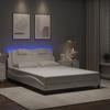 VidaXL Bed Frames with LED Lights, Upholstered Bed with Cushion, Double Bed, Adult Bedroom Bed, Modern, White 140x200 Cm 3214023