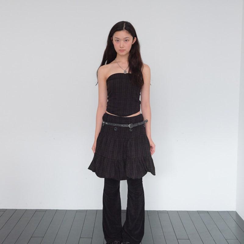 Брюки-клеш с бандажной отделкой и модульная шаль muwm (черный)