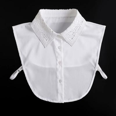 Hollow Lace Chiffon Fake Collar for Womens Half Shirt Blouse Sweater Detachable Shirt Collar False Lapel Top Collars Decor