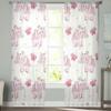Cartoon Butterfly Pink Elephant Sheer Curtains For Living Room Kids Bedroom Tulle Curtains Kitchen Window Treatment Drapes