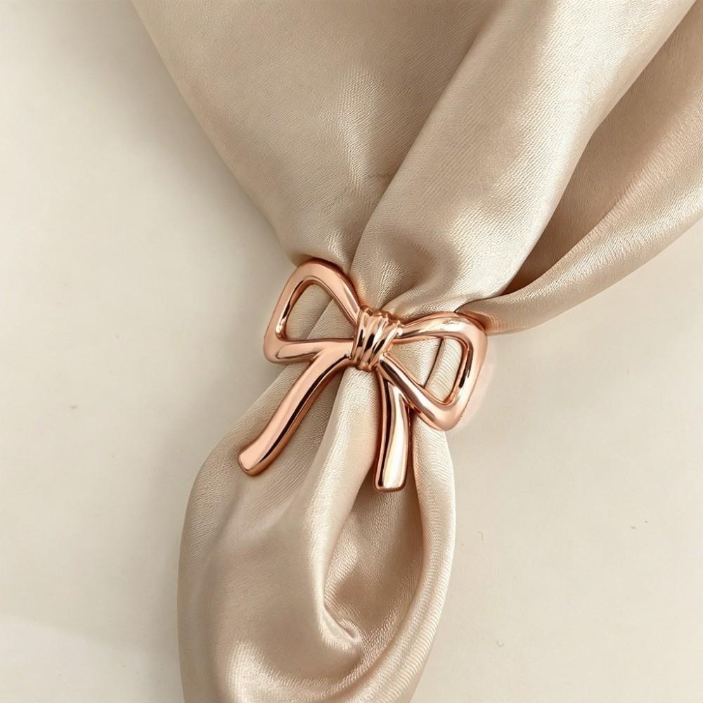 Smooth Irregular Bow Scarf Buckle Zinc Zinc Alloy Shawl Clasp Simpl Clothes Corner Clip Party