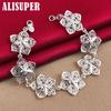 925 Sterling Silver Seven Flowers Bracelet Jewelry