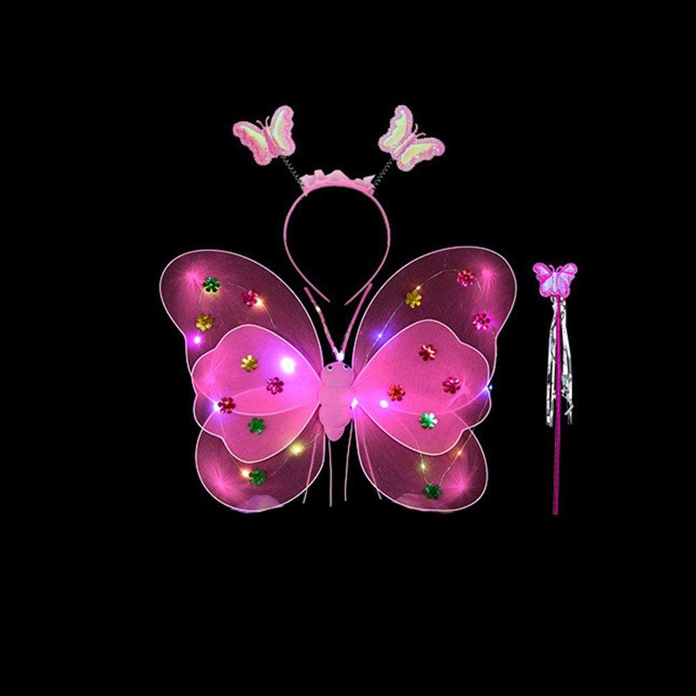 Lights Suit Girls Skirts LED Children Costume Props Angel Luminous Wings Flashing Butterfly Skirt