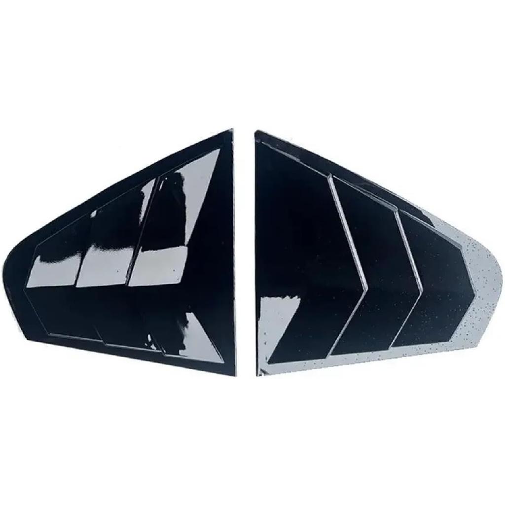 Крышка-жалюзи на заднее стекло автомобиля, совместимая с Jetta MK6 2012 2013 2014 2015 2016 2017 2018, накладка на боковые вентиляционные отверстия, стикер(Черный глянец)