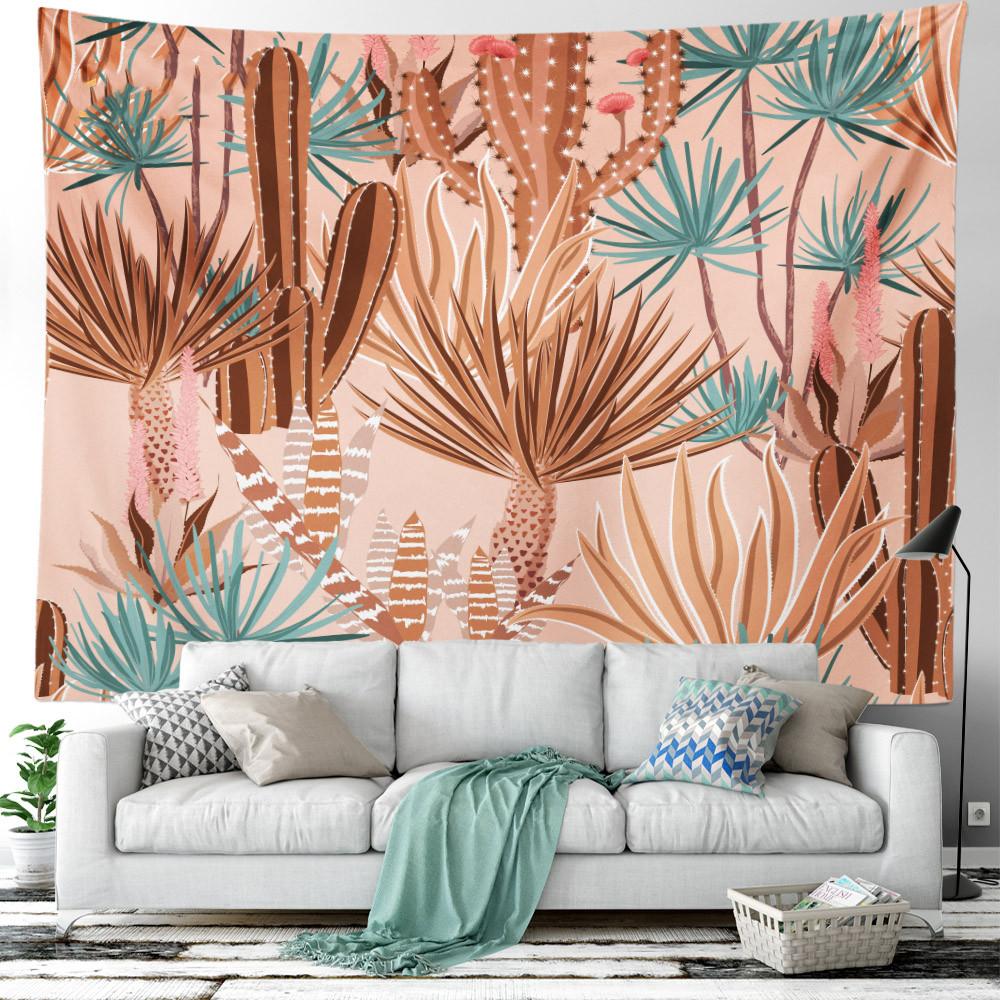 Green Plant Flower Tapestry Tropical Plant Series Hanging Landscape Flower Indoor Tapestry Room Decoration Aesthetics Bedroom