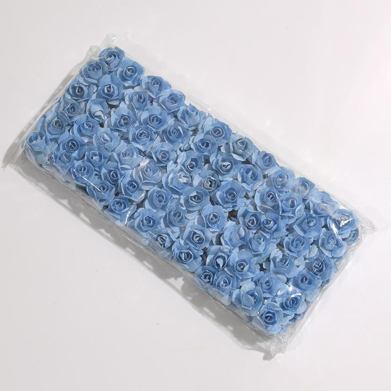 144 шт./упаковка сливовые розы маленькие бумажные цветы имитация цветка подарочная коробка конфет декоративная гирлянда ротанговый головной убор своими руками