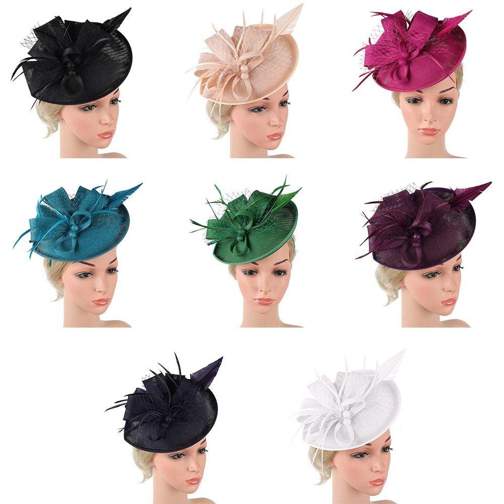 Women Flower Wedding Tea Party Mesh Hair Band Evening Party Fascinator Hat