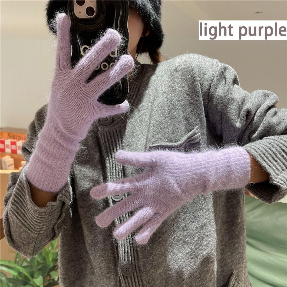 Full Fingers Long Wrist Gloves Rabbit Wool Winter Mittens Fashion Woolen Gloves Autumn Winter