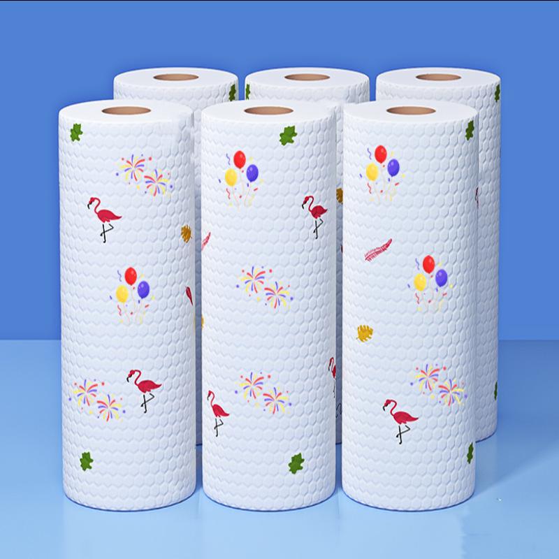 Влажные и сухие кухонные тряпки Нестирающиеся Моющиеся Чистящие Бытовые Нетканые Полотенца Одноразовые Обезжиривающие Кухонные Тряпки Для Мытья Посуды