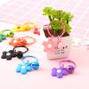 Small Candy Flower Keychain For Women Girl Bell Key Ring Car Key Chain Bag Charms Pendant Party Jewelry