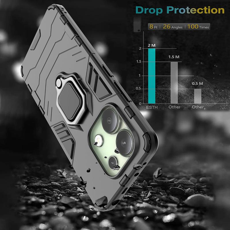 [Вращающаяся на 360° подставка] [Защита от падения военного класса] Чехол с магнитным автомобильным креплением для телефона для Xiaomi Redmi 13c Note 13 4G/5G 13 Pro + 4G 5G