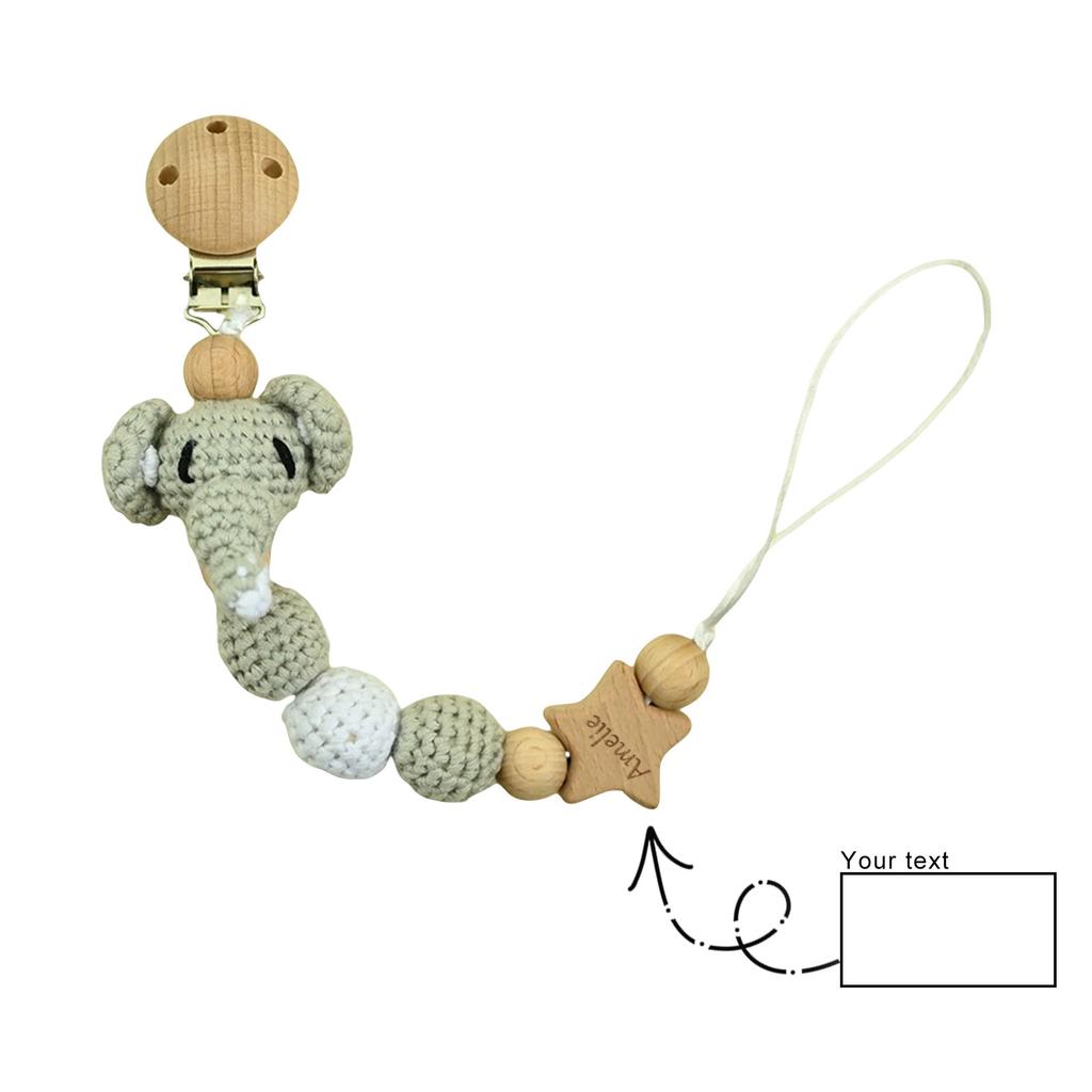 Персонализированная гравировка зажима для пустышки для новорожденного, подвесной цепочки для пустышки, цепочка для детской пустышки, защищающая от падения