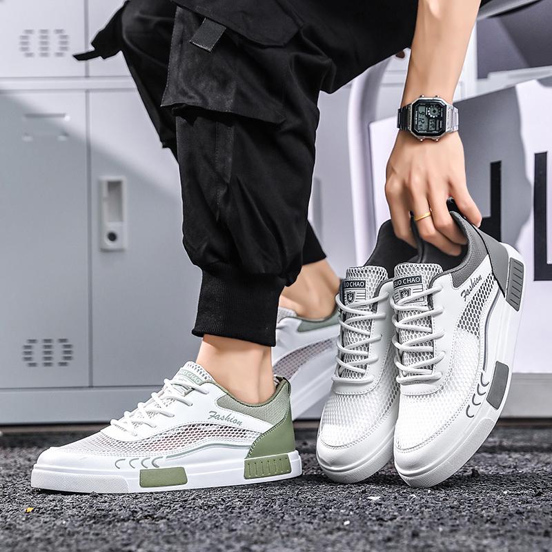 Мужская спортивная обувь, повседневная обувь для скейтбординга, летние дышащие кроссовки для бега для подростков, большие размеры