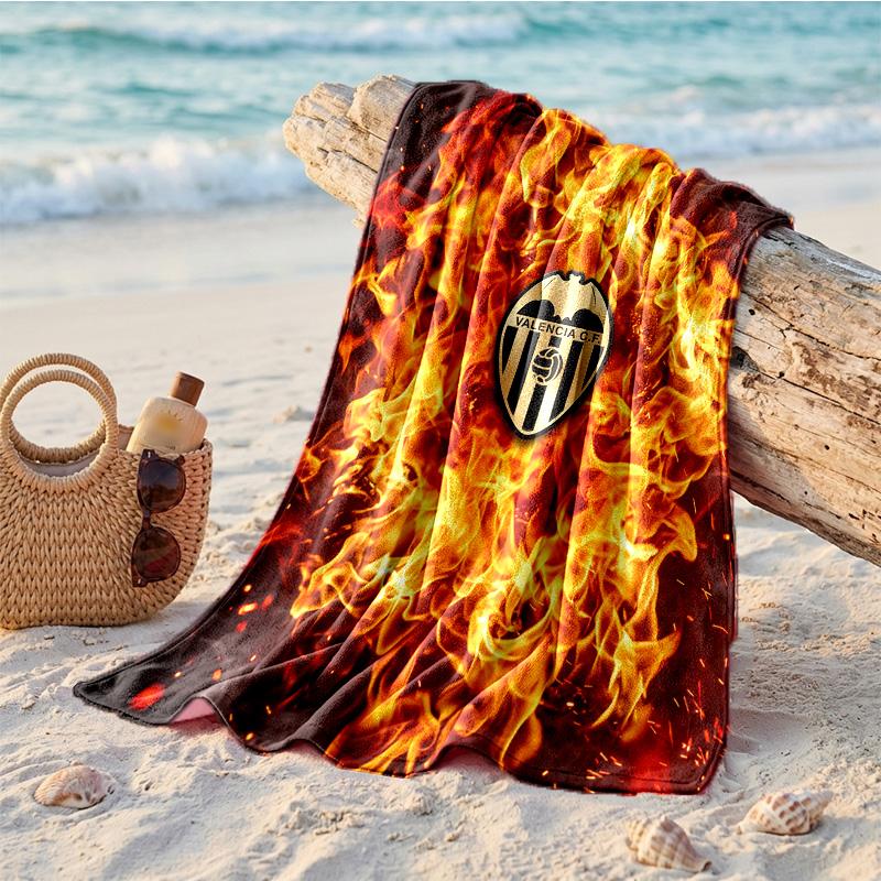 Valencia FC Print Microfiber Beach Towel Quick Dry Absorbent Large Towel For Beach Swimming Travel