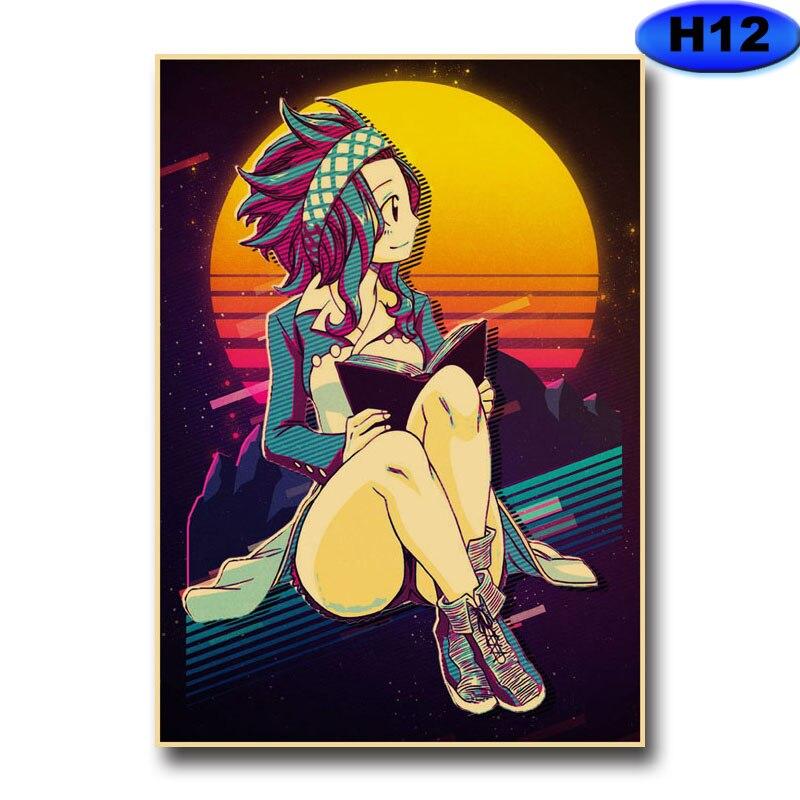 Anime Fairy Tail Posters Wall Stickers Kraft Paper Retro High Definition Poster Home Decor Living Room Bedroom Bar Decoration