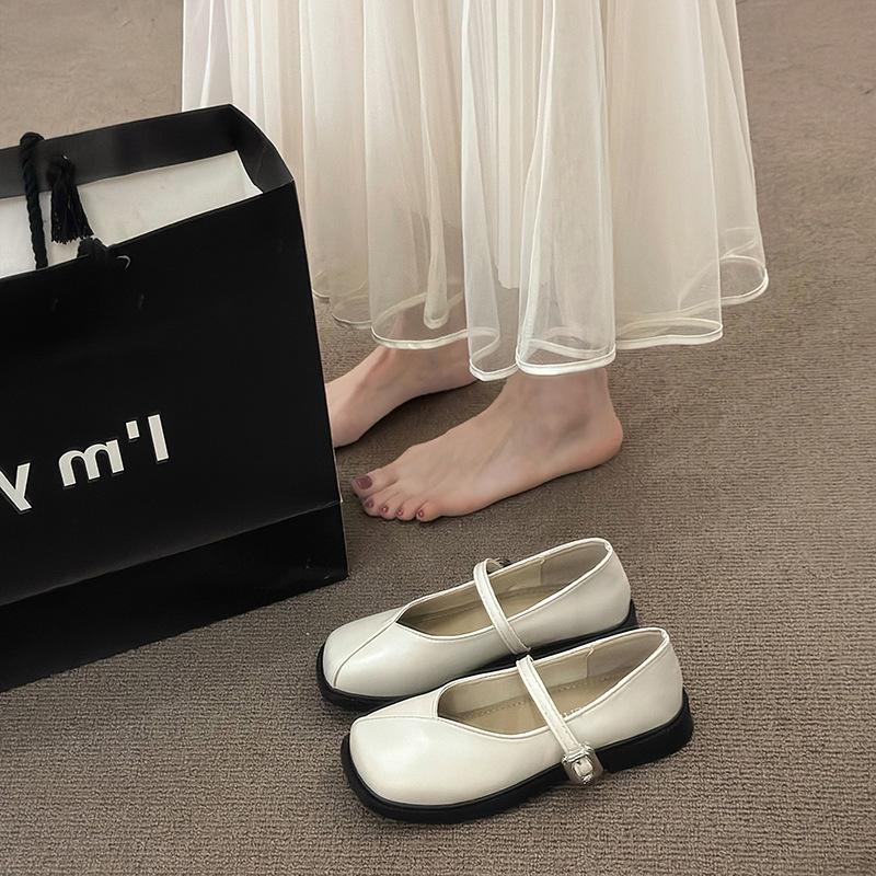 French gentle shoes flat Mary Jane shoes women's shoes 2025 new spring and summer with skirt single shoes soft-soled small leather shoes